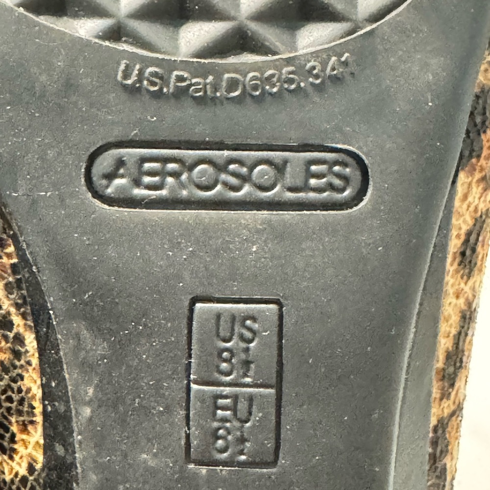 AEROSOLES Leopard Print Lace-Up Flats - Black & Brown US 8.5 - Picture 9 of 11